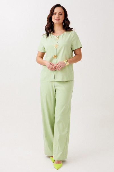 Блуза, брюки Mubliz 323 фисташка - фото 11