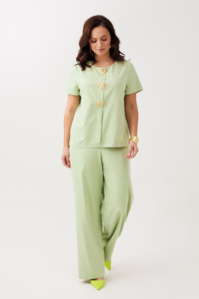 Блуза, брюки Mubliz 323 фисташка - фото 10