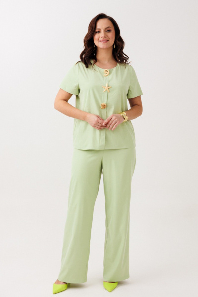 Блуза, брюки Mubliz 323 фисташка - фото 2