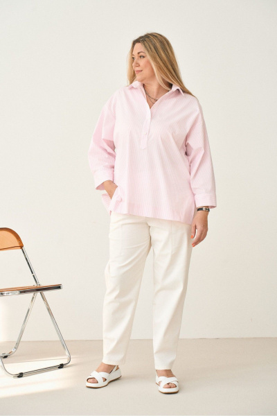 Рубашка GRATTO 4356 розовый - фото 5