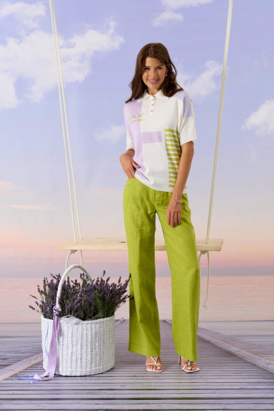 Джемпер Barbara Geratti С4693BG молочный/лаванда - фото 3