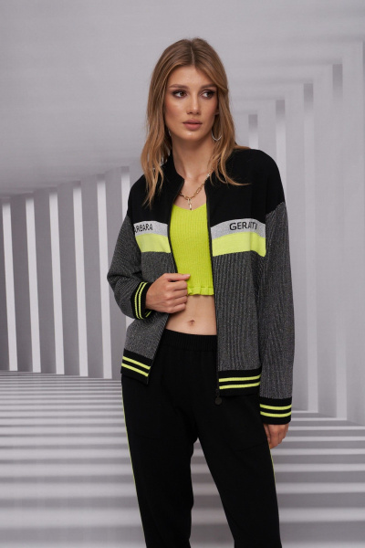 Жакет Barbara Geratti С4697BG черный/салатовый - фото 1