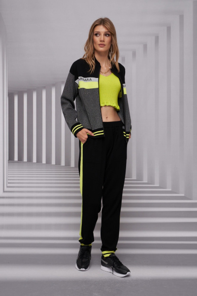 Жакет Barbara Geratti С4697BG черный/салатовый - фото 3