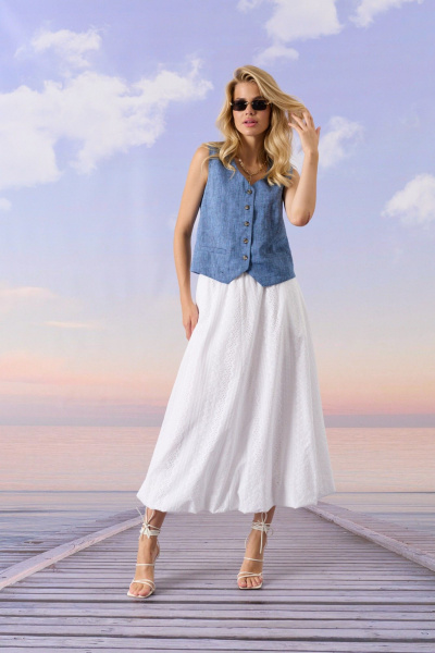 Жилет Barbara Geratti С4739BG джинс - фото 3