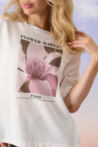 Джемпер Barbara Geratti С4958BG молочный/розовый - фото 2