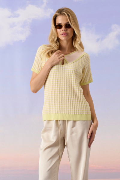 Джемпер Barbara Geratti С4959BG пудра/лайм - фото 3