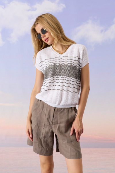 Джемпер Barbara Geratti С4991BG белый/кора - фото 1