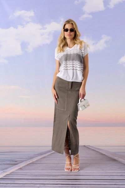 Джемпер Barbara Geratti С4991BG белый/кора - фото 4