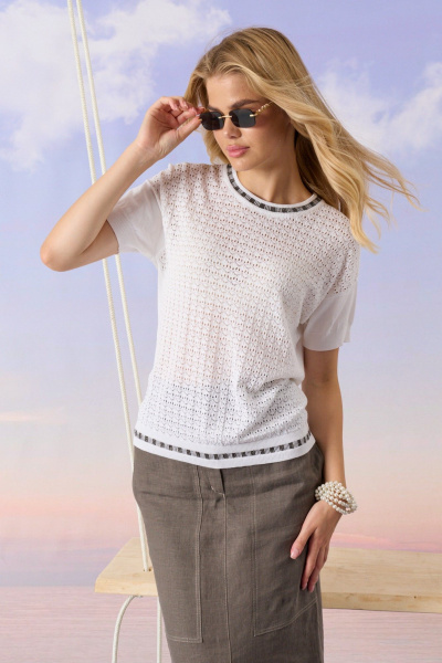 Джемпер Barbara Geratti С4992BG белый/кора - фото 1