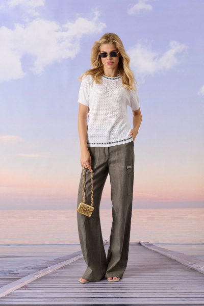 Джемпер Barbara Geratti С4992BG белый/кора - фото 2