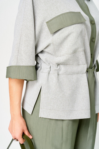 Брюки, жакет Aira Style 24254 зеленый - фото 11