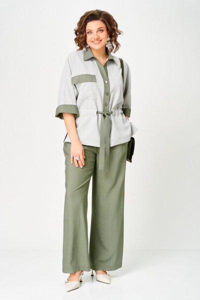 Брюки, жакет Aira Style 24254 зеленый - фото 9