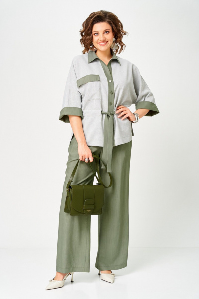 Брюки, жакет Aira Style 24254 зеленый - фото 8