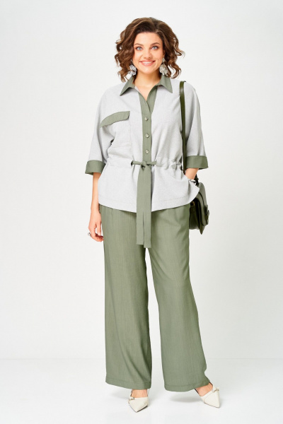 Брюки, жакет Aira Style 24254 зеленый - фото 7