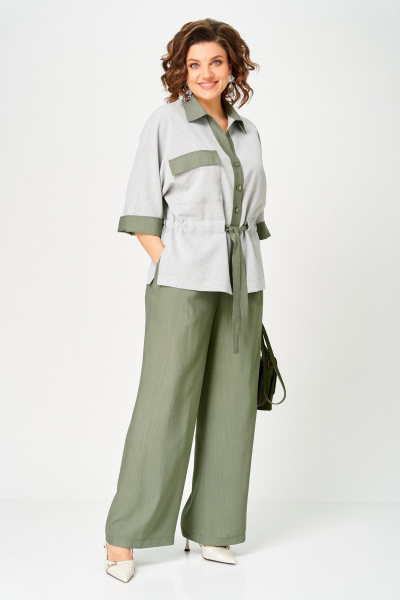 Брюки, жакет Aira Style 24254 зеленый - фото 6