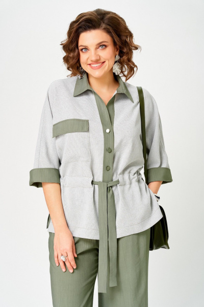 Брюки, жакет Aira Style 24254 зеленый - фото 3