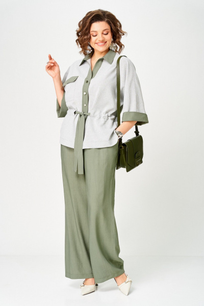 Брюки, жакет Aira Style 24254 зеленый - фото 2