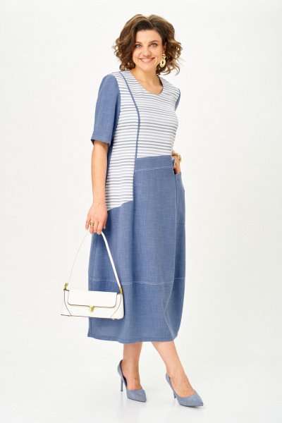 Платье Aira Style 24433 синий - фото 12