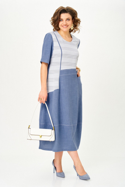 Платье Aira Style 24433 синий - фото 9