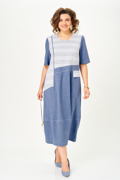 Платье Aira Style 24433 синий - фото 8