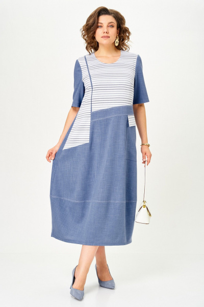 Платье Aira Style 24433 синий - фото 7