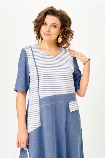 Платье Aira Style 24433 синий - фото 6