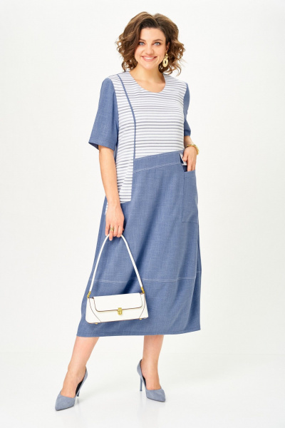 Платье Aira Style 24433 синий - фото 5