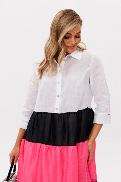 Платье Anastasia м-1241.1 бело-розовый-черный - фото 11