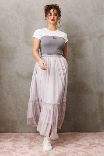 Юбка Anastasia м-1296 французкий-серый - фото 3