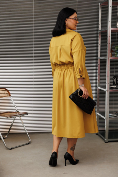Платье Anastasia м-1229 горчица - фото 9