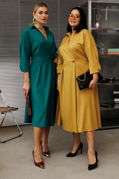 Платье Anastasia м-1229 горчица - фото 4