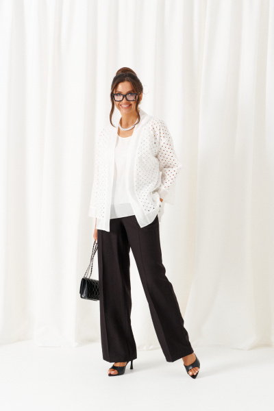 Брюки, жакет, топ Beautiful&Free 6469 бело-черный - фото 3