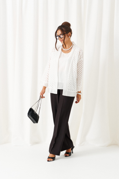 Брюки, жакет, топ Beautiful&Free 6469 бело-черный - фото 7