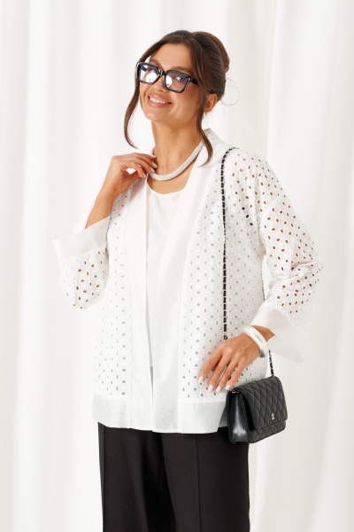 Брюки, жакет, топ Beautiful&Free 6469 бело-черный - фото 4