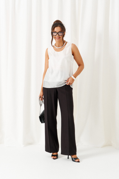 Брюки, жакет, топ Beautiful&Free 6469 бело-черный - фото 12