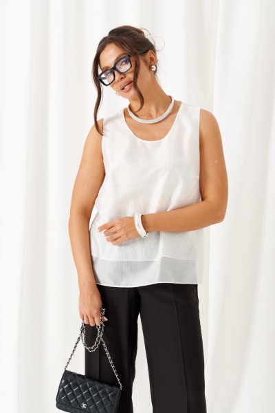 Брюки, жакет, топ Beautiful&Free 6469 бело-черный - фото 9