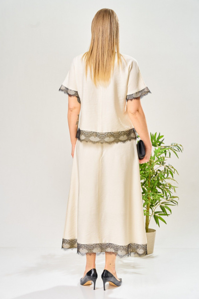 Блуза, юбка AVA fashion М-196 молочный - фото 10