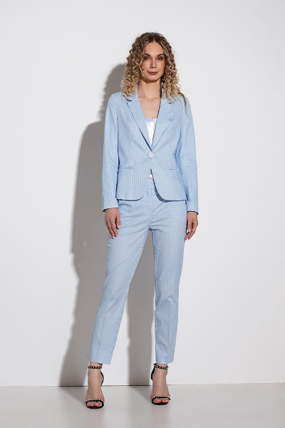 Жакет MARIKA 413/1 белый+голубая_полоска - фото 2