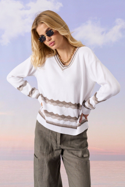 Джемпер Barbara Geratti С5006BG молочный/кора - фото 2