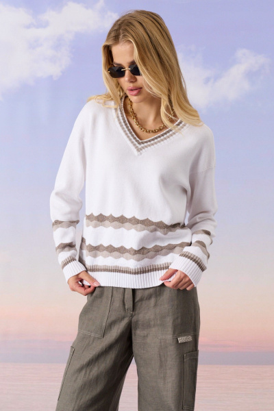Джемпер Barbara Geratti С5006BG молочный/кора - фото 1