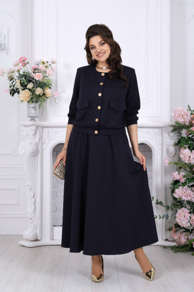 Жакет, юбка Ninele 7522 синий - фото 8