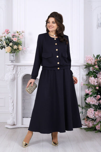 Жакет, юбка Ninele 7522 синий - фото 6