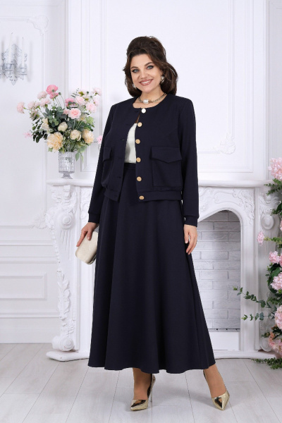 Жакет, юбка Ninele 7522 синий - фото 5