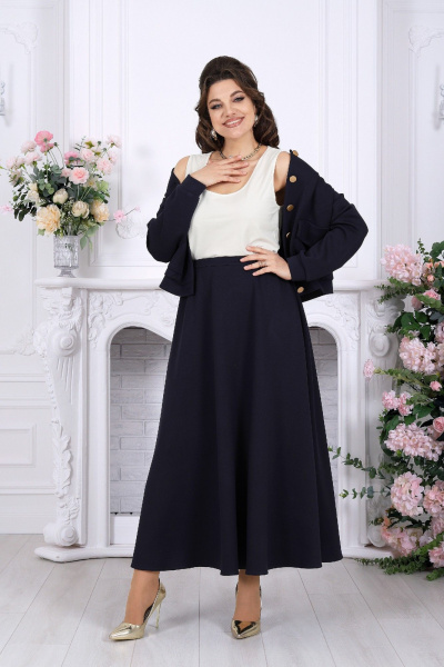 Жакет, юбка Ninele 7522 синий - фото 2