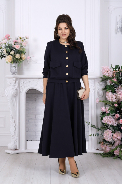 Жакет, юбка Ninele 7522 синий - фото 1