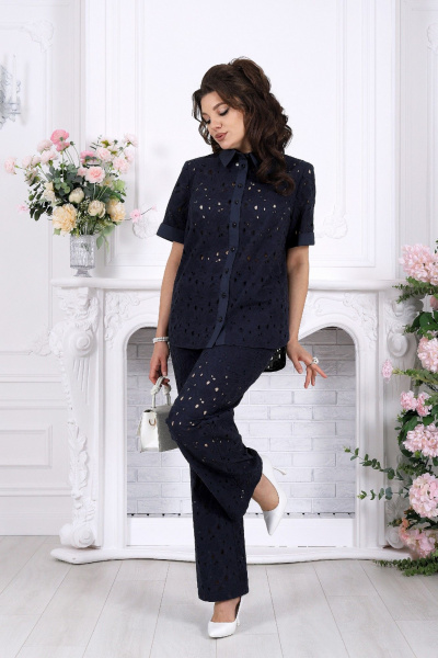 Блуза, брюки Ninele 7532 синий - фото 6