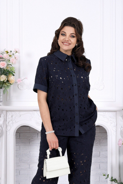 Блуза, брюки Ninele 7532 синий - фото 3