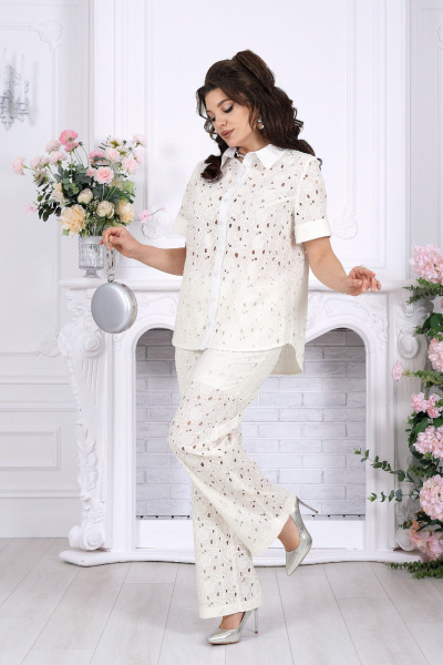 Блуза, брюки Ninele 7532 молочный - фото 7