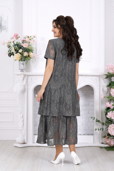 Платье Ninele 7537 серый - фото 9
