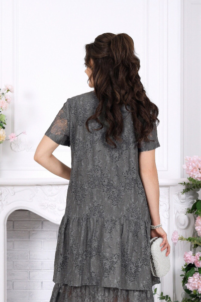 Платье Ninele 7537 серый - фото 8